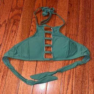 Green Halter Bikini Top